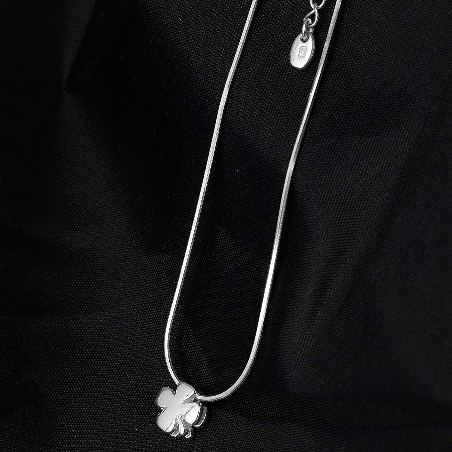Blatt Kleeblatt Silberkette - Damen - Kette 925 Glücksbringer Schmuck #2113 Silber Glücksklee
